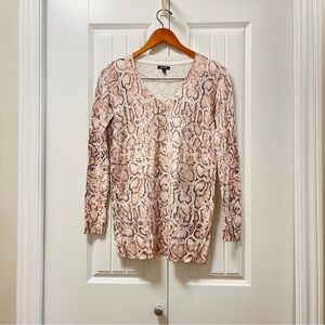 Apt. 9 Snake Skin Light Knit Sweater Pink - XS